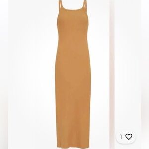 New Spell & the Gypsy Organic Cotton Stretch COSMOS RIB MIDI DRESS Turmeric L